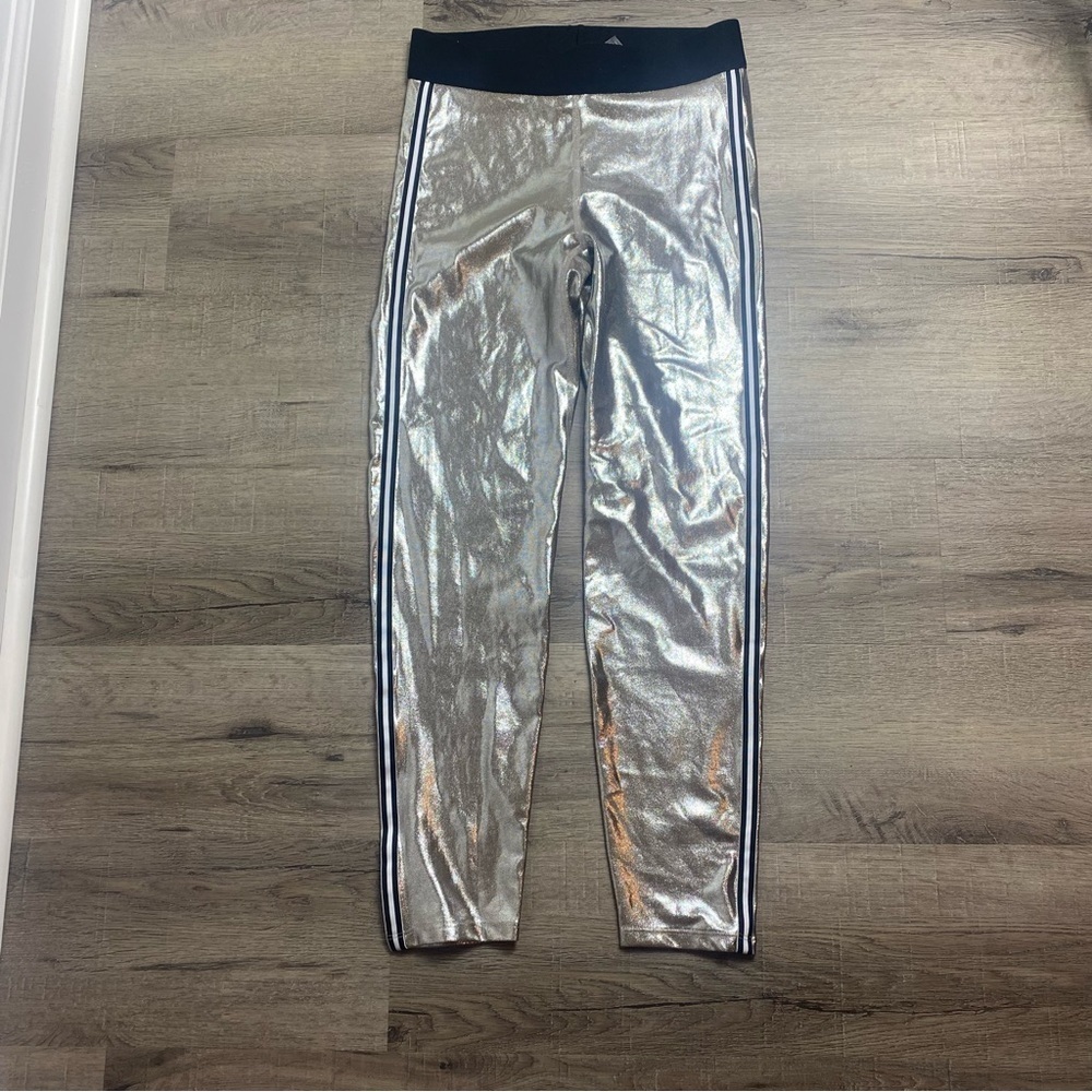 Heroine Sport Jet Set Legging Silver Metallic Glitter NWT XL Athletic Workout